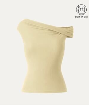 OGL Top Size S NEW Eco-SkinKiss Multi-wear Versatile Necklines Brami Top Yellow